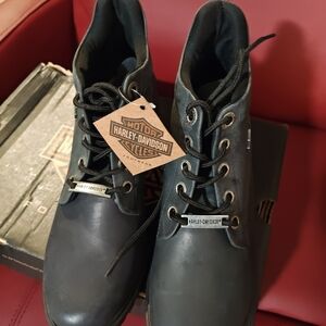 Women's Harley-Davidson Dark Grey Combat Moto Boots Lace-Up Ankle-High